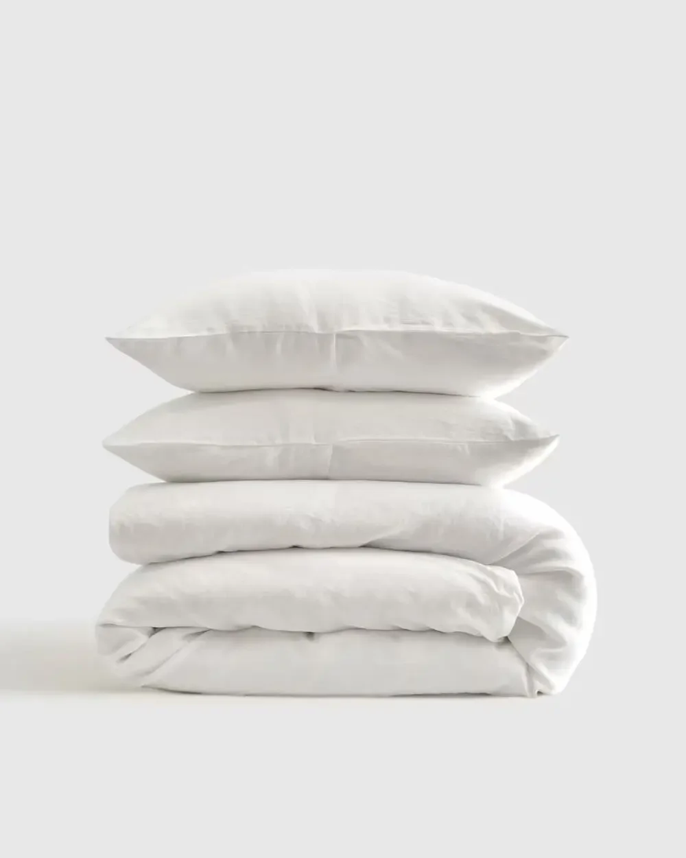 Quince European Linen Duvet Cover Set White Full/Queen NWOT
